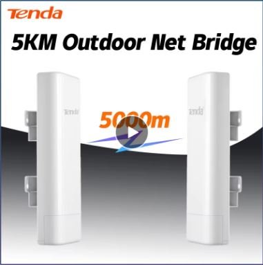 Tenda 2.4Ghz point to point wireless bridges 5Km transmission POE super outdoor elevator monitoring AP Repeater p to p 1pcs